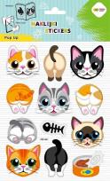 Opakowanie Naklejki 3D Pop Up Cat Face&Tail 146x240 HAPPY