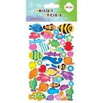 Opakowanie Naklejki 3D Puffy Fishes 10x20cm HAPPY COLOR