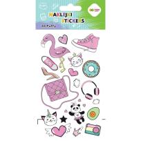 Opakowanie Naklejki 3D Puffy Funky Pink 10x20cm HAPPY COLOR