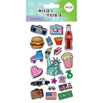 Opakowanie Naklejki 3D Puffy Funky Usa 10x20cm HAPPY COLOR