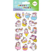 Opakowanie Naklejki 3D Puffy Unicorns 10x20cm HAPPY COLOR