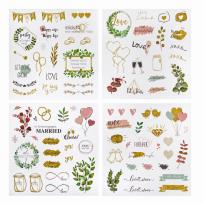 Opakowanie Naklejki akwarelowe papierowe Love & Marriage 4 arkusze