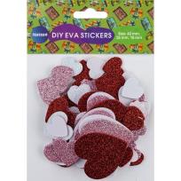 Opakowanie Naklejki brokatowe serduszka mix 81431