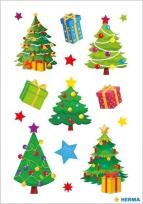 Opakowanie Naklejki choinki i prezenty