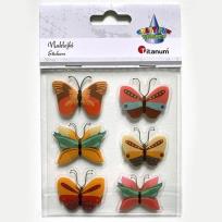 Opakowanie Naklejki foliowe 3D motyle mix 6szt