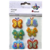 Opakowanie Naklejki foliowe 3D motyle mix 6szt