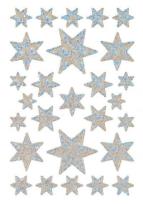 Opakowanie Naklejki gwiazdki srebrne