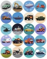 Opakowanie Naklejki motywacyjne środki transportu 25mm