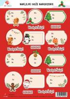 Opakowanie Naklejki na prezenty Boże Narodzenie A4