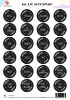 Opakowanie Naklejki na przyprawy czarne A4