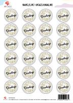 Opakowanie Naklejki okrągłe Dziękuję A4