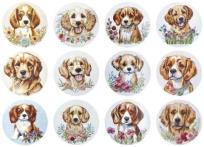 Opakowanie Naklejki papierowe na taśmie Psy 500szt