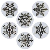 Opakowanie Naklejki papierowe na taśmie Śnieżynki 25mm 500szt