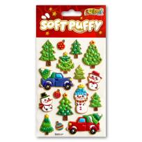 Opakowanie Naklejki puffy Christmas Tree and Smowmen