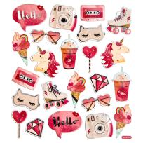 Opakowanie Naklejki Różowe gadżety 24szt