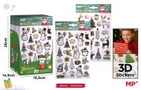 Opakowanie Naklejki świąteczne Boże Narodzenie 3D MIX