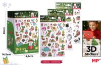 Opakowanie Naklejki świąteczne Boże Narodzenie 3D MIX