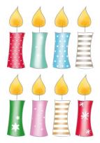 Opakowanie Naklejki świeczki kolorowe