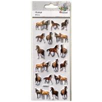 Opakowanie Naklejki wypukłe miękkie konie 18szt