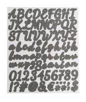 Opakowanie Naklejki z brokat Litery cyfry znaki czarne 83szt