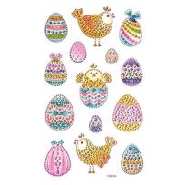 Opakowanie Naklejki z kryształkami Jajka i kurki 14szt