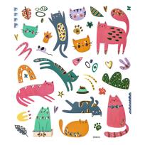 Opakowanie Naklejki z kryształkami Zabawne koty 38szt