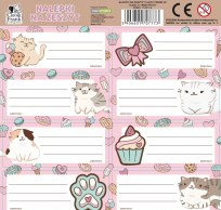 Opakowanie Nalepki na zeszyty Cleo i Frank 45 Kot (25szt)