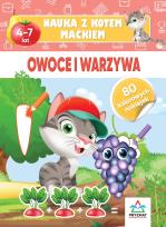 Okładka książki Nauka z kotem Maćkiem. Owoce i warzywa