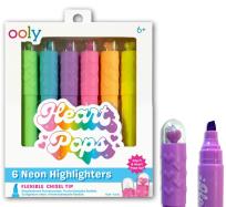 Opakowanie Neonowe Zakreślacze Heart Pops 6 kolorów