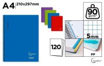 Opakowanie Notatnik A4/120K kołowy kratka MIX