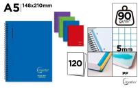 Opakowanie Notatnik A5/120K kołowy kratka MIX