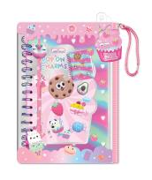 Opakowanie Notatnik na spirali z charmsami w saszetce  Zwierzątka