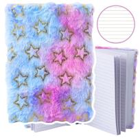 Opakowanie Notatnik pluszowy A5/80K linia Złote gwiazdki