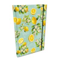Opakowanie Notes A5 kratka z gumką Soft Touch Cytrusowe Kwiaty