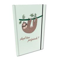 Opakowanie Notes A5 kratka z gumką Soft Touch Leniwiec Chwilunia