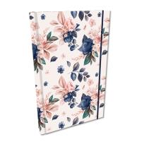 Opakowanie Notes A5 kratka z gumką Soft Touch Niebieskie Róże