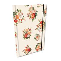 Opakowanie Notes A5 kratka z gumką Soft Touch Róże w beżu