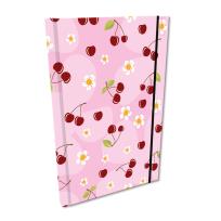 Opakowanie Notes A5 kratka z gumką Soft Touch Wisienki w różu