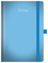Opakowanie Notes A5 pastelowy z gumką błękitny kratka biały papier