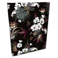 Opakowanie Notes B6 kratka z gumką Soft Touch Tropikalne Kwiaty