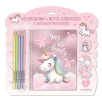 Opakowanie Notes Jednorożec + kolorowanka z przyborami