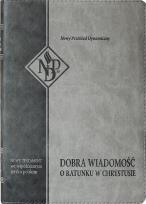 Okładka książki Nowy Testament NPD, szara z paginatorami