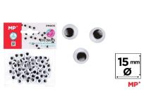 Opakowanie Oczy ruchome samoprzylepne 15mm