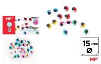Opakowanie Oczy ruchome samoprzylepne kolorowe 15mm