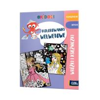 Opakowanie OKIDOKI Kolorowanka welurowa Wróżki i Księżniczki