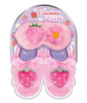 Opakowanie Opaska na oczy + kapcie rozmiar M/L Truskawka