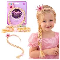 Opakowanie Opaska z długim warkoczem róż wstążka korona 50cm