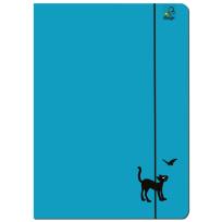 Opakowanie Paczka Teczka A4 z gumką Kot niebieski 5 sztuk