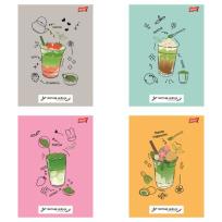 Opakowanie Paczka Zeszyt A4 32k.krata okładka laminowana Matcha Mood  mix 15 sztuk