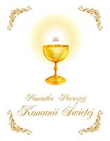 Okładka książki Pamiątka I Komunii Św.(złoty kielich, mały format)